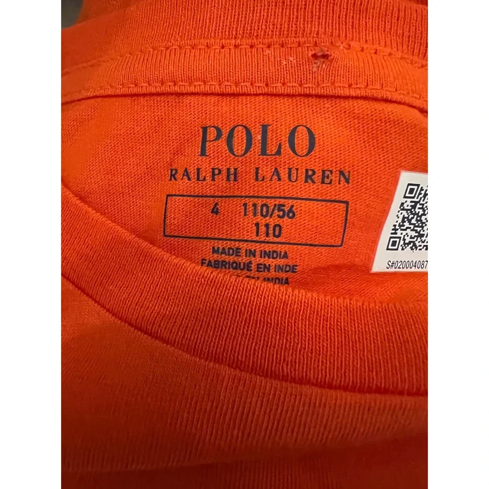 Polo Ralph Lauren Kids Orange Cotton Crew Neck T-Shirt Size 4 NWT 312833549085